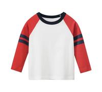 Generisch Maglietta per bambini e ragazzi, a maniche corte, con scollo rotondo, con camicia, giubbotto di tuta, cravatta, stampa divertente, per feste, Colore: rosso, 1-2 Anni