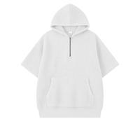 Generisch Maglione a maglia a maniche corte per ragazzi e ragazzi, comodo, versatile, da indossare nella vita di tutti i giorni, scuola, all'aperto, tempo libero, bianco, 9-10 Jahre