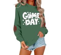 Generisch Maglione autunnale da donna con cappuccio stampato calcio, a maniche lunghe, casual, per lo sport e la vita quotidiana, comoda e morbida giacca in pile con, verde, XL