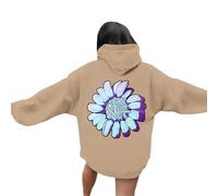 Generisch Maglione azzurro da donna casual felpa da donna senza mese di coscienza del cancro al seno con design stampato, vestibilità comoda e ampia da indossare tutti i giorni Giacche di Natale da