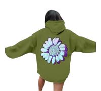 Generisch Maglione azzurro da donna casual felpa da donna senza mese di coscienza del cancro al seno con design stampato, vestibilità comoda e ampia da indossare tutti i giorni Giacche di Natale da