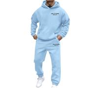 Generisch Maglione cargo uomo autunno inverno moda uomo uomo donna casual stampa lettere manica lunga maglia uomo uomo girocollo, Azzurro, L