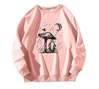 Generisch Maglione casual a maniche lunghe da donna come base alla moda con stampa alla moda per un individuo, Colore: rosa., M