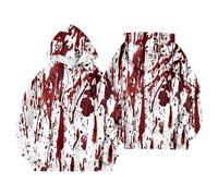 Generisch Maglione con cappuccio da uomo con scollo a V, maglione casual con stampa per l'uso quotidiano in autunno e inverno, comodo lounge in stile basic pullover da donna, Colore: rosso, XXL