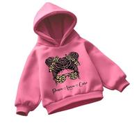 Generisch Maglione con cappuccio in pile da bambina, caldo maglione invernale a maniche lunghe, comodo e largo, top casual per bambini, morbido ed elegante, ideale per tutti, Colore: rosa., 6-7 Jahre
