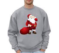 Generisch Maglione con cappuccio natalizio con stampa grafica da uomo | Felpa festiva per tutti senza, grigio., L