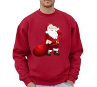 Generisch Maglione con cappuccio natalizio con stampa grafica da uomo | Felpa festiva per tutti senza, Colore: rosso, L