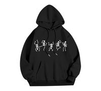 Generisch Maglione con cappuccio unisex con stampa Halloween alla moda, maglione a maniche lunghe 56, b, M