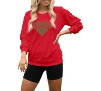 Generisch Maglione da donna con scollo rotondo con grafica a cuore - Maglia a maniche lunghe per gli appassionati di football americano | Maglione come dichiarazione d'amore per lo sport, Stil_i09