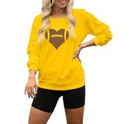 Generisch Maglione da donna con scollo rotondo con grafica a cuore - Maglia a maniche lunghe per gli appassionati di football americano | Maglione come dichiarazione d'amore per lo sport, Stil_i11