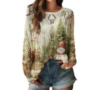 Generisch Maglione da donna oversize, maniche a pipistrello, colore patchwork, maglione invernale con scollo rotondo, felpa a coste, elegante maglione invernale a maglia grossa, casual, a maniche