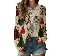 Generisch Maglione da donna oversize, maniche a pipistrello, colore patchwork, maglione invernale con scollo rotondo, felpa a coste, elegante maglione invernale a maglia grossa, casual, a maniche