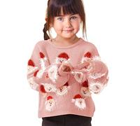 Generisch Maglione da ragazza con cappuccio natalizio, con scritta in lingua tedesca, Colore: rosa., 100 cm