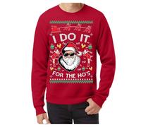 Generisch Maglione da uomo, a maniche lunghe, per il maglione natalizio di Hos Santa Parodia il tuo ultimo per il Natale, Colore: rosso, L
