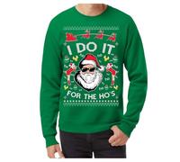 Generisch Maglione da uomo, a maniche lunghe, per il maglione natalizio di Hos Santa Parodia il tuo ultimo per il Natale, verde, L