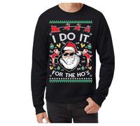 Generisch Maglione da uomo, a maniche lunghe, per il maglione natalizio di Hos Santa Parodia il tuo ultimo per il Natale, Nero , L