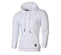 Generisch Maglione da uomo con maniche con cappuccio Plates Tee Long Top Felpa da uomo Outsider Autumn Team 658498, bianco, 5XL