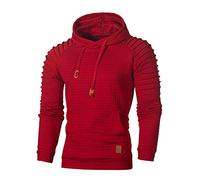 Generisch Maglione da uomo con maniche con cappuccio Plates Tee Long Top Felpa da uomo Outsider Autumn Team 658498, Colore: rosso, XL