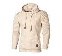 Generisch Maglione da uomo con maniche con cappuccio Plates Tee Long Top Felpa da uomo Outsider Autumn Team 658498, cachi, L