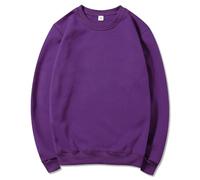 Generisch Maglione da uomo senza cappuccio, felpa da uomo, nero, XXL, girocollo, tinta unita, da jogging, classico, a maniche lunghe, casual, comodo e caldo, Lilla, XL