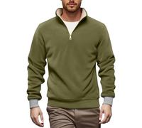 Generisch Maglione da uomo senza colletto alto per un intero comodo, perfetto per le gite di tempo libero, attività all'aria aperta, capo ideale da indossare per ogni guardaroba., verde, S