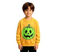 Generisch Maglione di Halloween con effetto luminoso al buio, a maniche lunghe, girocollo, foderato in pile, per il tempo libero e l'inverno