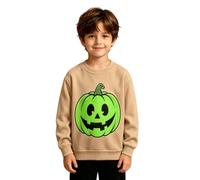 Generisch Maglione di Halloween con effetto luminoso al buio, a maniche lunghe, girocollo, foderato in pile, per il tempo libero e l'inverno
