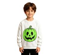 Generisch Maglione di Halloween con effetto luminoso al buio, a maniche lunghe, girocollo, foderato in pile, per il tempo libero e l'inverno