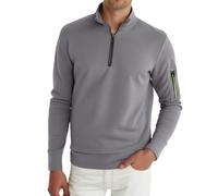 Generisch Maglione in pile da uomo, caldo, in pile Teddy, antivento, tattico invernale, con chiusura lampo e tasca sulle maniche, colletto alto, comoda e per il tempo libero, con tasche laterali
