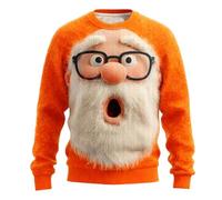 Generisch Maglione lavorato a maglia con scollo rotondo, stampa umoristica di un anziano - il maglione invernale perfetto, Colore: arancione., L