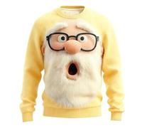 Generisch Maglione lavorato a maglia con scollo rotondo, stampa umoristica di un anziano - il maglione invernale perfetto, giallo., L