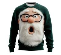 Generisch Maglione lavorato a maglia con scollo rotondo, stampa umoristica di un anziano - il maglione invernale perfetto, Verde scuro, L