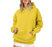 Generisch Maglione natalizio a maglia, in pile, a maniche lunghe, per autunno con gel di sangue, giallo., 5XL