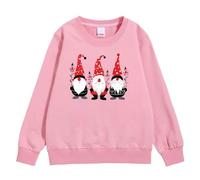 Generisch Maglione natalizio Children's Autumn and Winter Christmas Print Pullover con cappuccio, Colore: rosa., 4-5 Anni