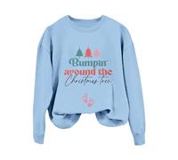 Generisch Maglione natalizio da donna, con scritta in lingua tedesca "Frohe Schwangere Weihnachtver", per mamme, Azzurro #1, XL