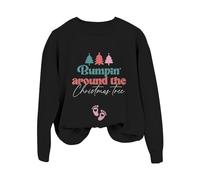 Generisch Maglione natalizio da donna, con scritta in lingua tedesca "Frohe Schwangere Weihnachtver", per mamme, Nero # 1, XL