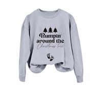 Generisch Maglione natalizio da donna, con scritta in lingua tedesca "Frohe Schwangere Weihnachtver", per mamme, Grigio C, L