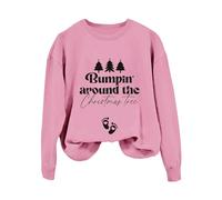 Generisch Maglione natalizio da donna, con scritta in lingua tedesca "Frohe Schwangere Weihnachtver", per mamme, Rosa-C., XL