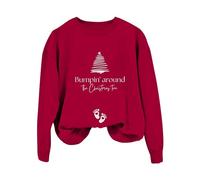 Generisch Maglione natalizio da donna, con scritta in lingua tedesca "Frohe Schwangere Weihnachtver", per mamme, Mattone rosso-b, XL