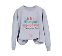 Generisch Maglione natalizio da donna, con scritta in lingua tedesca "Frohe Schwangere Weihnachtver", per mamme, Grigio-a, L