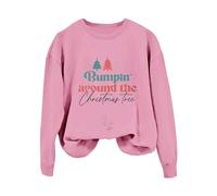 Generisch Maglione natalizio da donna, con scritta in lingua tedesca "Frohe Schwangere Weihnachtver", per mamme, Rosa-a, XL