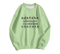 Generisch Maglione natalizio da donna, oversize, con cappuccio, a maniche lunghe, con scollo rotondo, morbido, caldo, per lo sport, il tempo libero, l'autunno, d, M