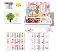 Generisch Magnetic Puzzles Face Dress Up Travel Game Double Side Preschool Educational Learning Toy for Kids, Magnetic Dress Up Game, Preschool Toddler Learning Activities (B)