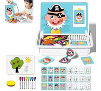 Generisch Magnetic Puzzles Face Dress Up Travel Game Double Side Preschool Educational Learning Toy for Kids, Magnetic Dress Up Game, Preschool Toddler Learning Activities (A)