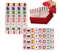 Generisch Mahjong Set | classico gioco di società, bandiere nazionali Mahjong - per adolescenti coppia sposata figlio figlia famiglia donne ragazze giovani amici vacanze scolastiche riunioni