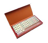Generisch Mahjong - Set completo di mattoncini, 144 pezzi | Mahjong - Gioco da tavolo con due dadi e quattro supporti per adulti, principianti, feste di famiglia, casa, viaggi, feste