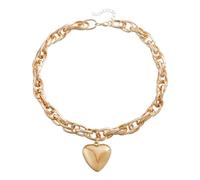 Generisch Mamma Bracciale Larghezza Bracciale Puffy Love Thick Chain Choker Necklaces Charm Statement Jewelry For Women Teen Girls Rhodonite Valentine Colori Naturali Anelli, Taglia unica, Metallo