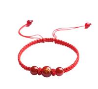 Generisch Mamma Colori Bracciale Nonna Anelli Rosso Regolabile Drago Bracciale Ciondoli Animale Cinese Fortunata Gioielli Regalo per Donne Uomini Regalo Perlato Naturale Per Polso Anelli, Taglia unica