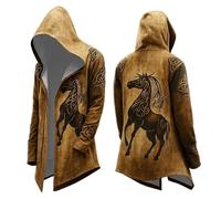Generisch Mantelli vichinghi, lunghezza media, con cappuccio, mito nordico, alla moda, da uomo, per la primavera, l'autunno, il trench medievale, gotico, per il tempo libero, per cosplay e carnevale