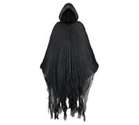 Generisch mantello da fantasma di Halloween con cappuccio, da donna e da uomo, costume spaventoso per adulti, horror da strega, mantello da mietitore, costumi cosplay, mantello per carnevale, outfit